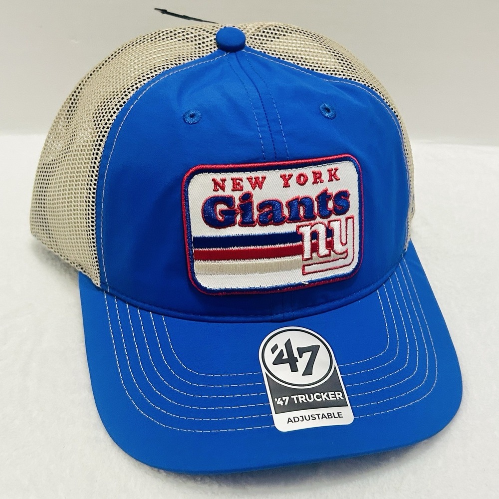 '47 Brand New York Giants Campscape Trucker Hat Cap Adjustable Snap Blue NFL - Picture 3 of 5
